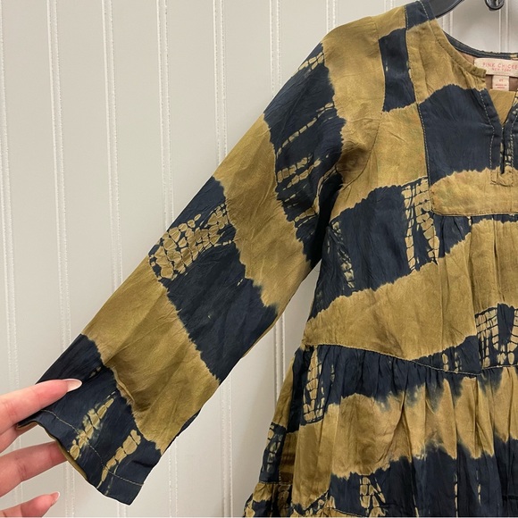 NWT Pink Chicken Penelope Tiered Dress in Navy & Gold Tie Dye Sz 4 - Picture 5 of 7